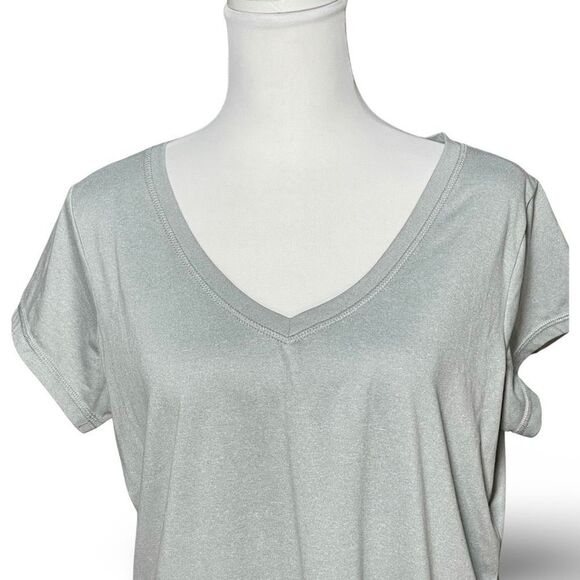 XERSION Light Gray, Active Wear, V-neck T-shirt,   Short Sleeves, Size L - Picture 2 of 6